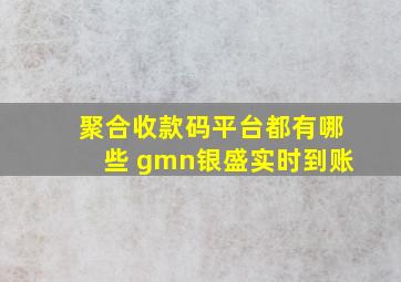 聚合收款码平台都有哪些 gmn银盛实时到账